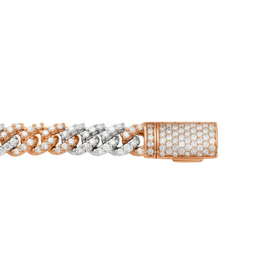 Diamond Cuban in 14k Two Tone Gold 5.37 Ctw